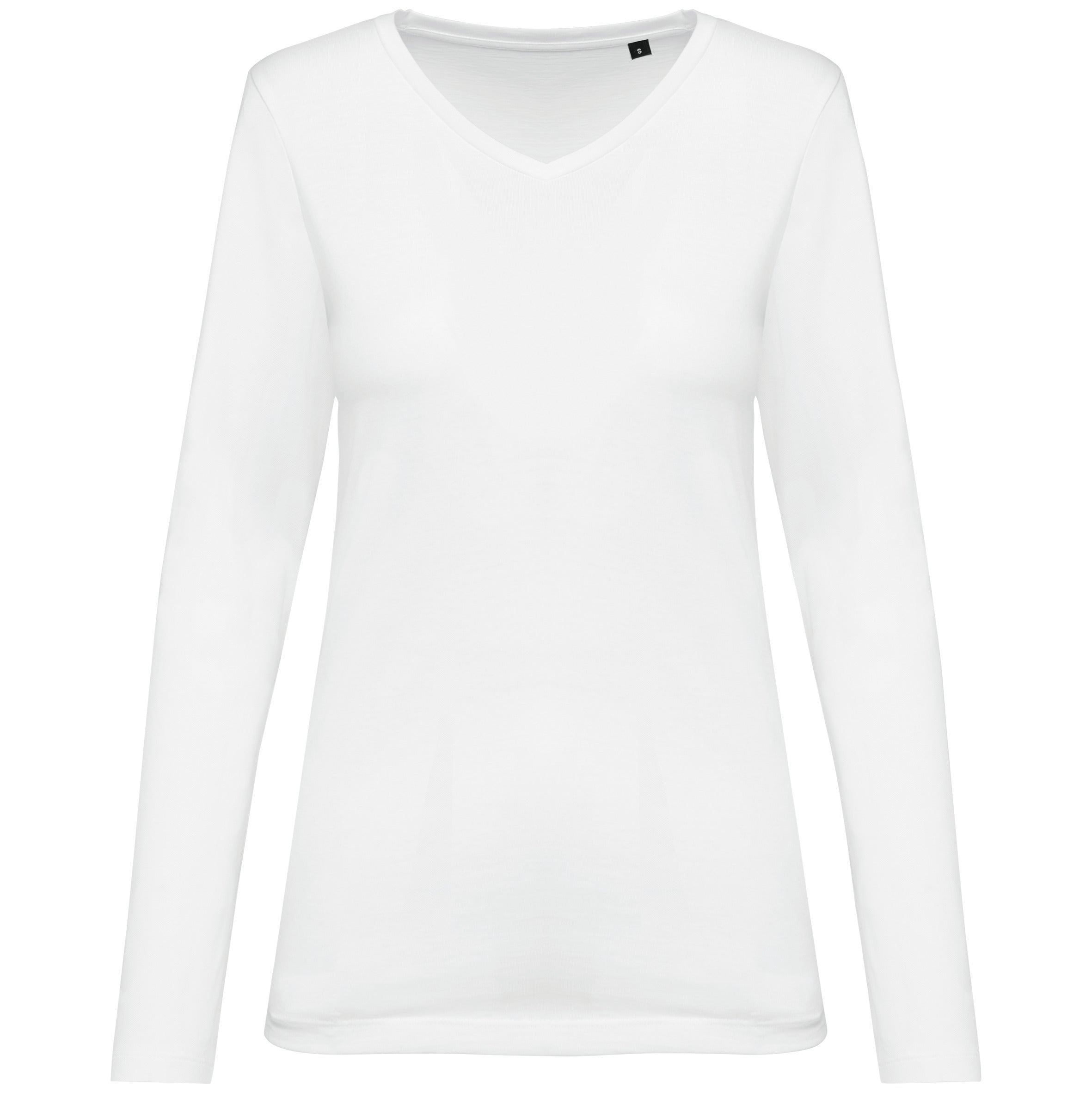 T-shirt Supima® col V manches longues femme