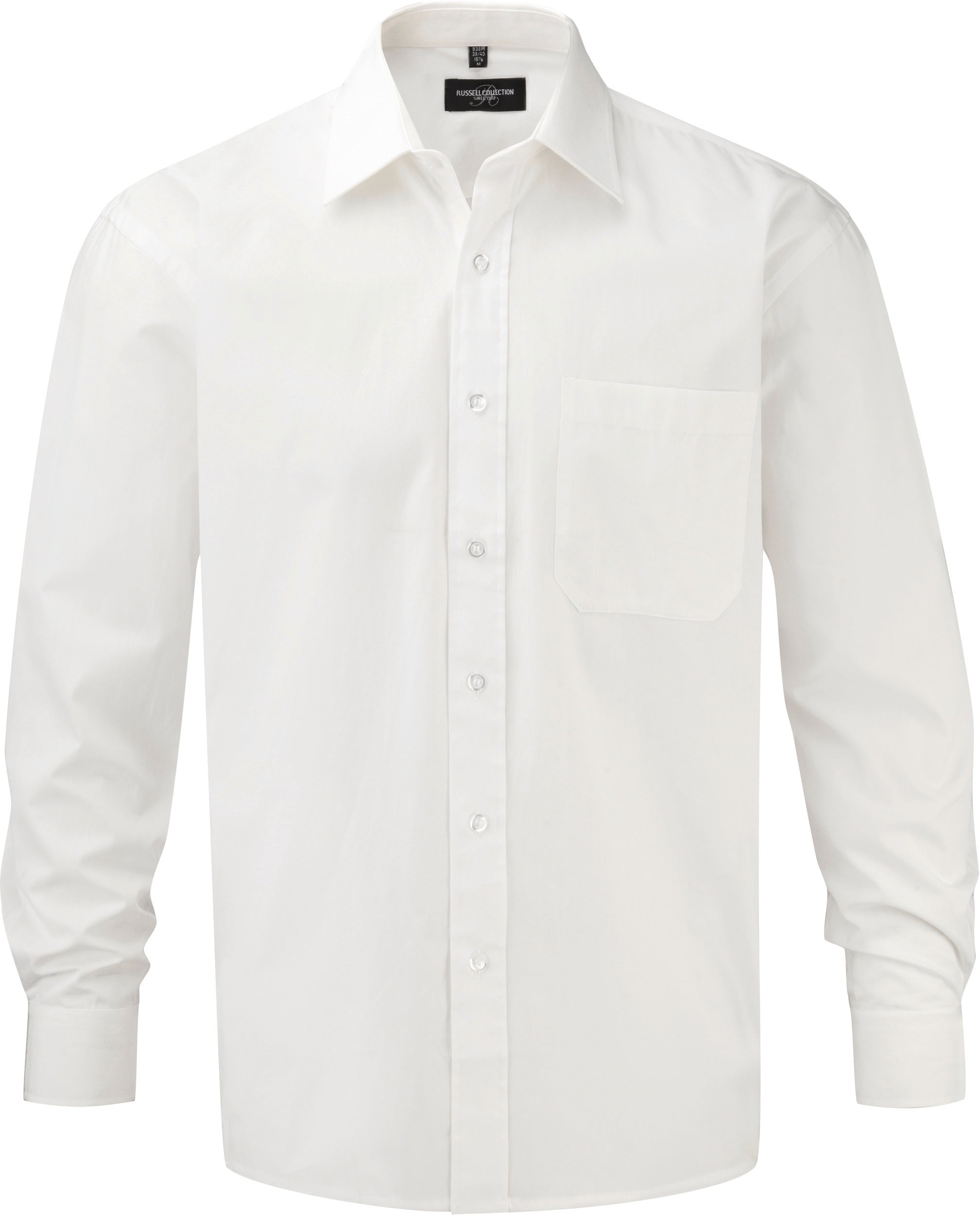 CHEMISE HOMME POPELINE PUR COTON MANCHES LONGUES