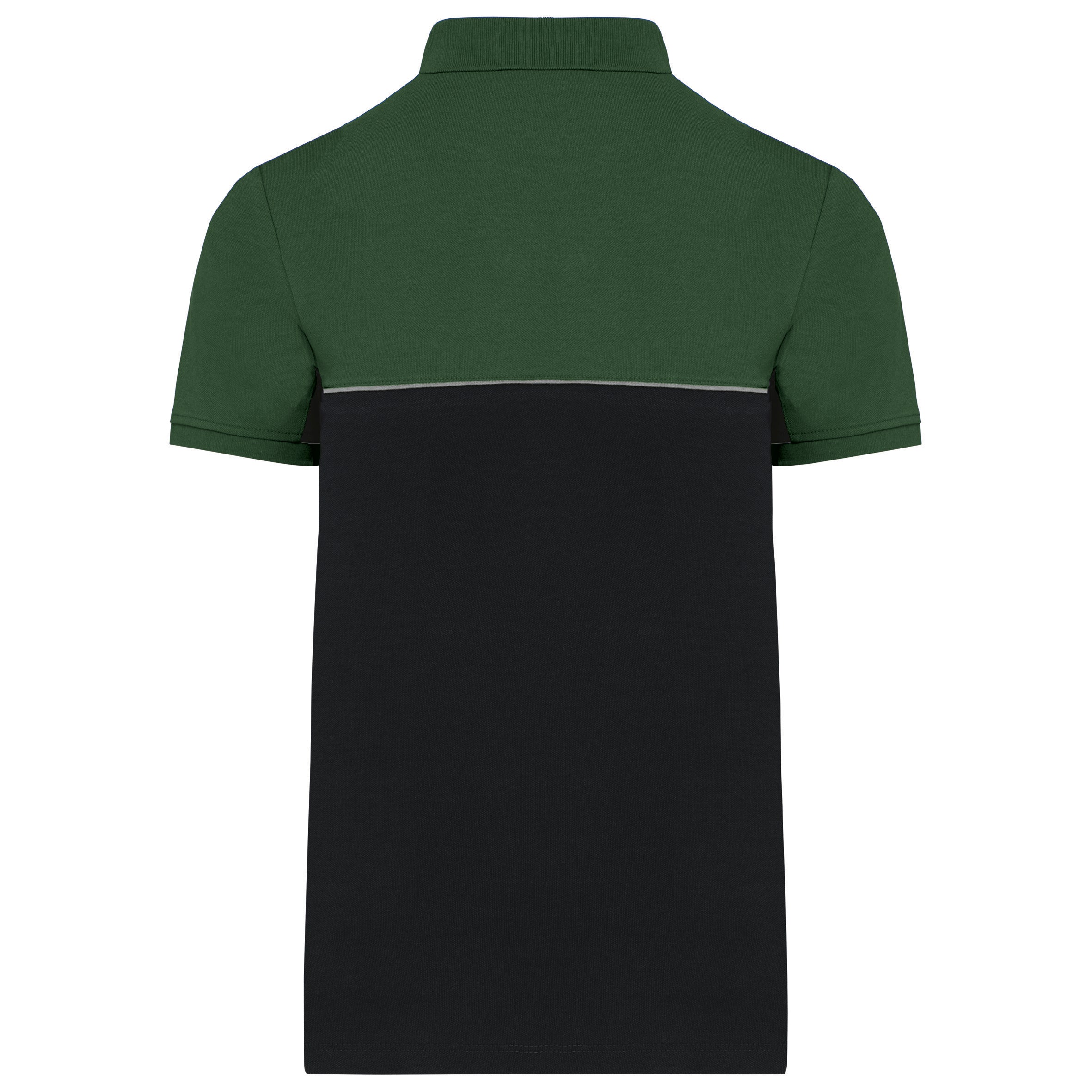 Eco-responsible unisex short-sleeved two-tone polo shirt