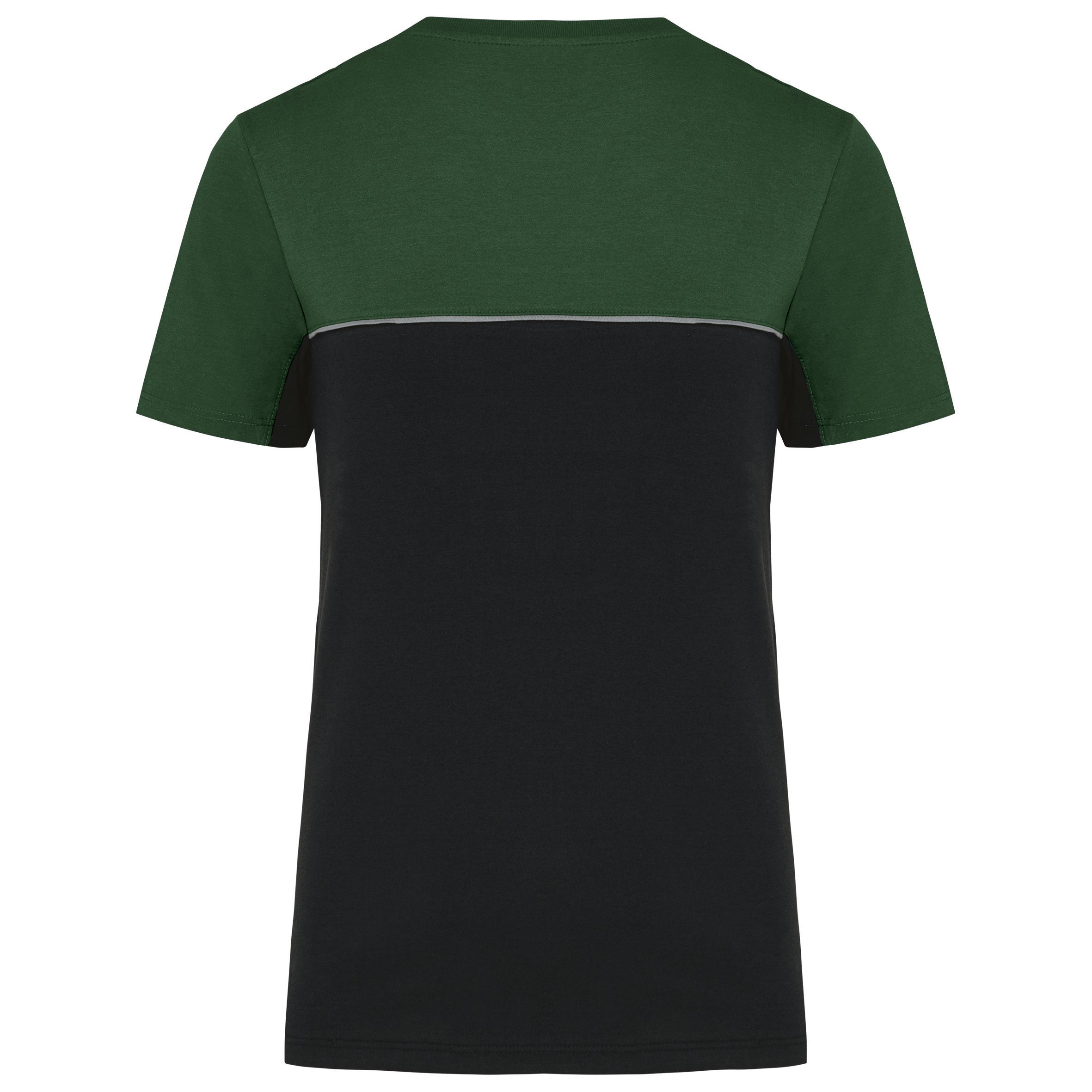 Ecologisch verantwoord tweekleurig unisex T-shirt met korte mouwen