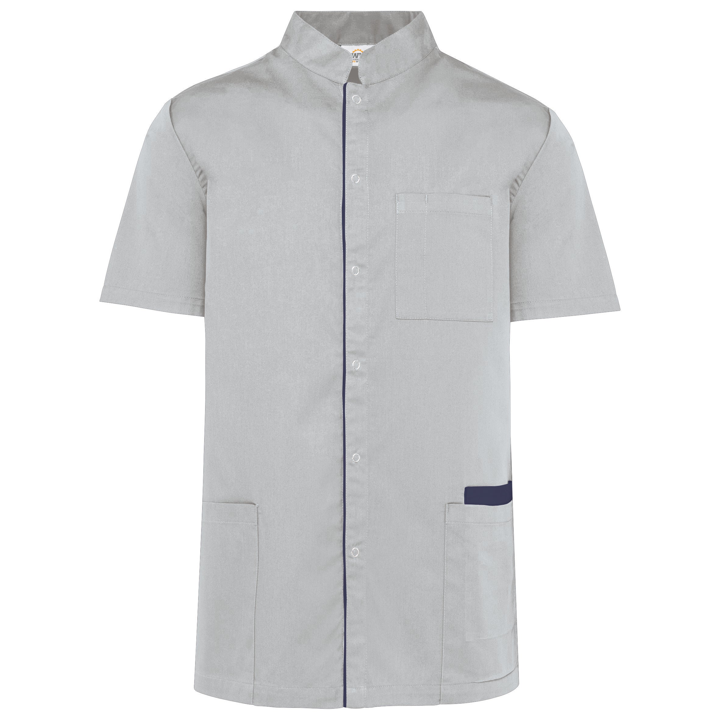 Herenblouse van polykatoen met drukknopen