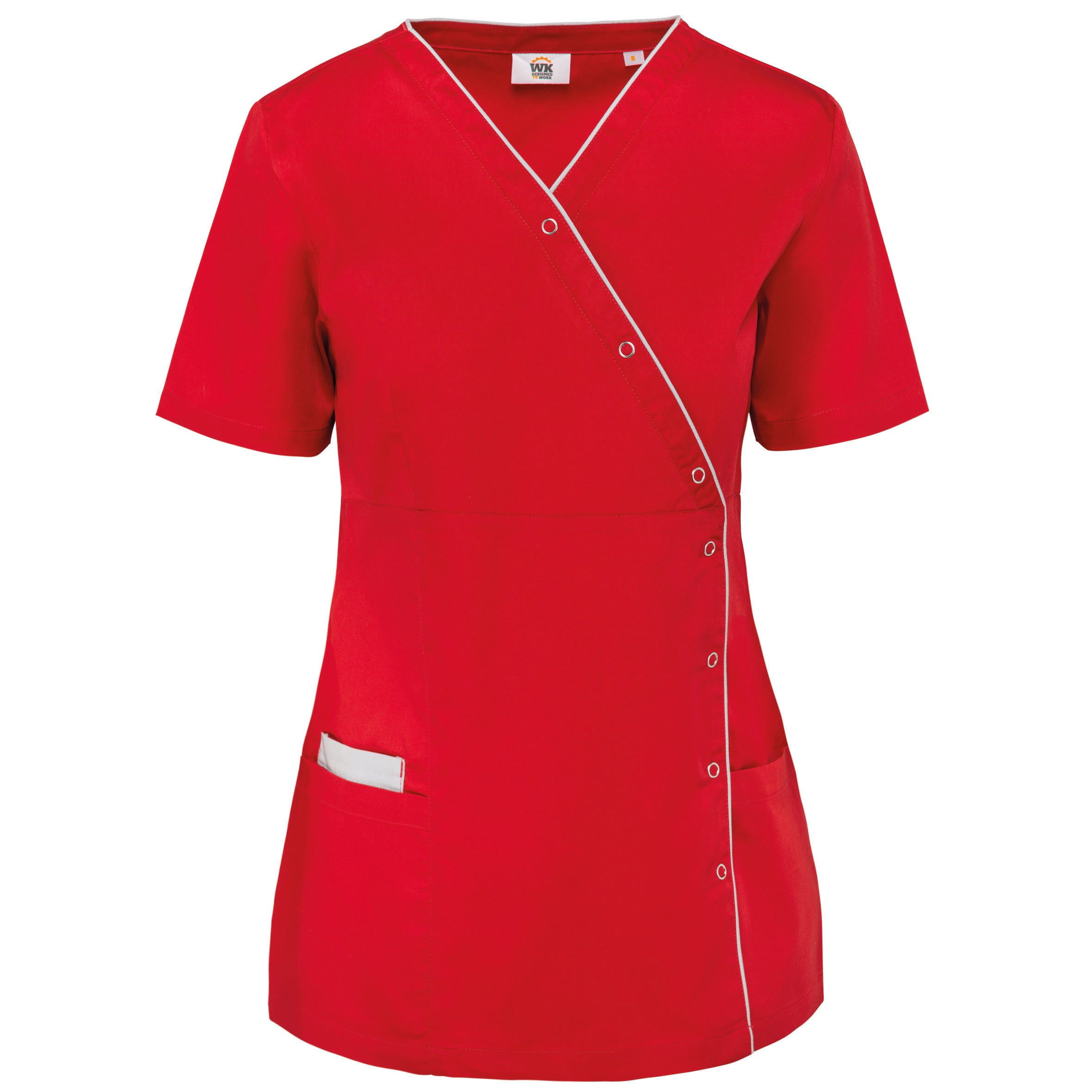 Women's polycotton blouse with press studs