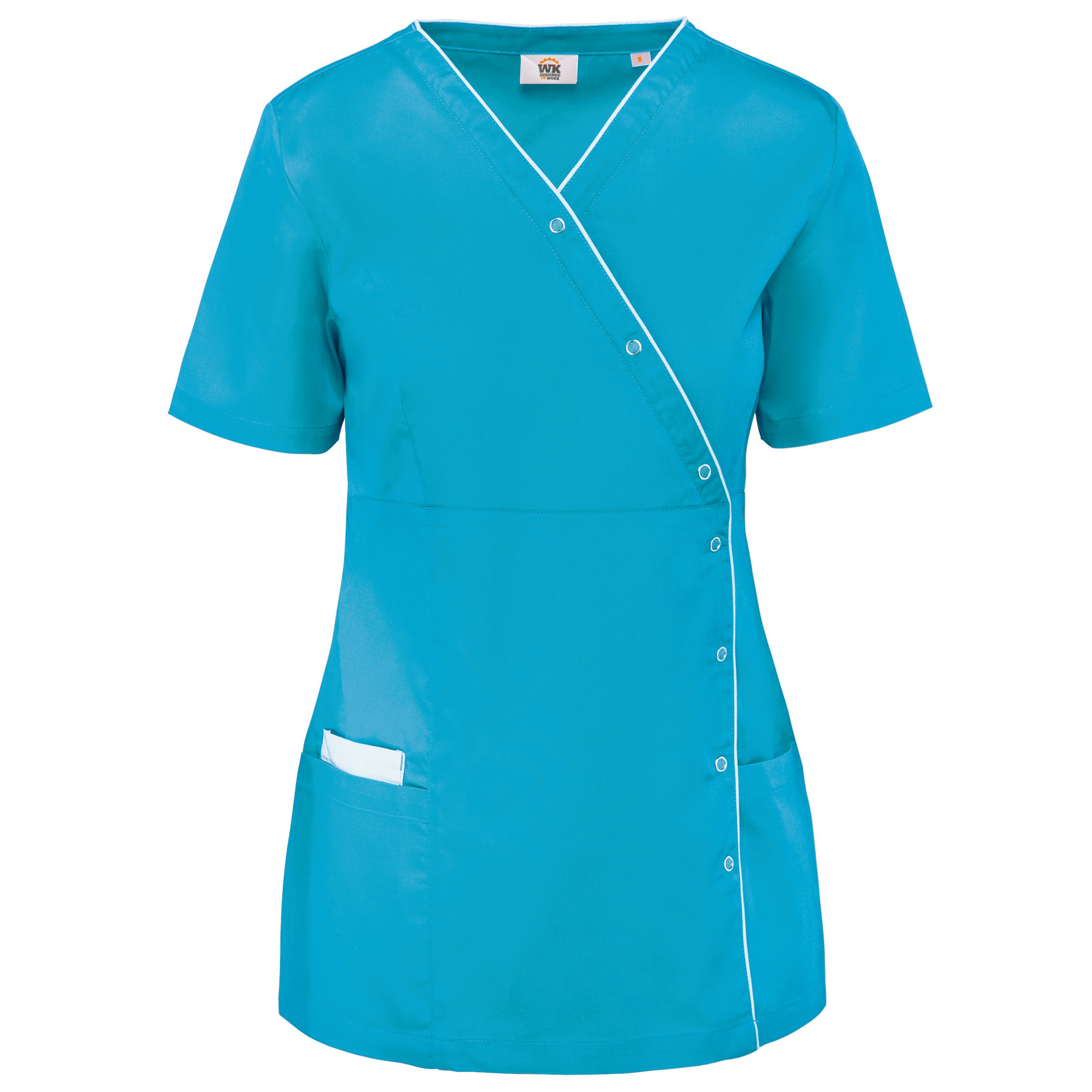 Women's polycotton blouse with press studs