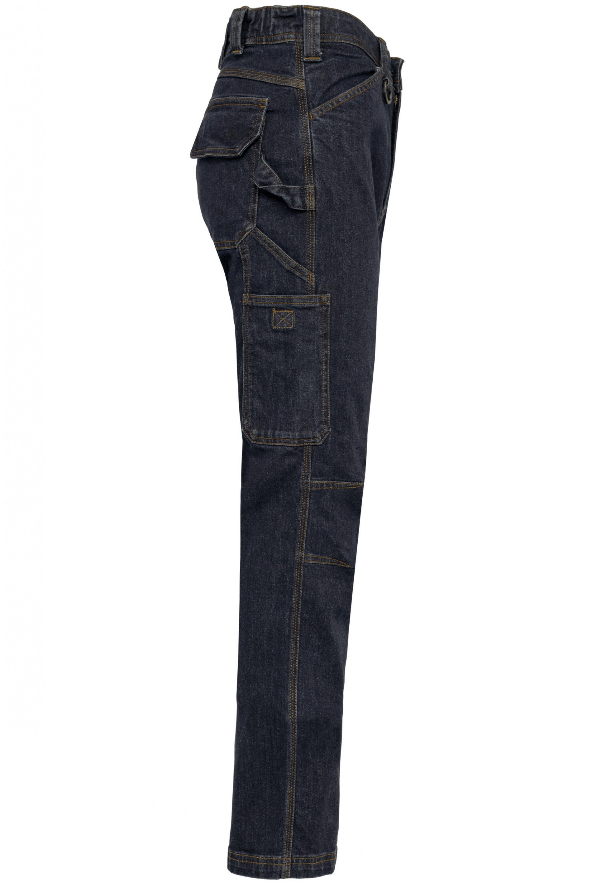 Men's multi-pocket denim trousers