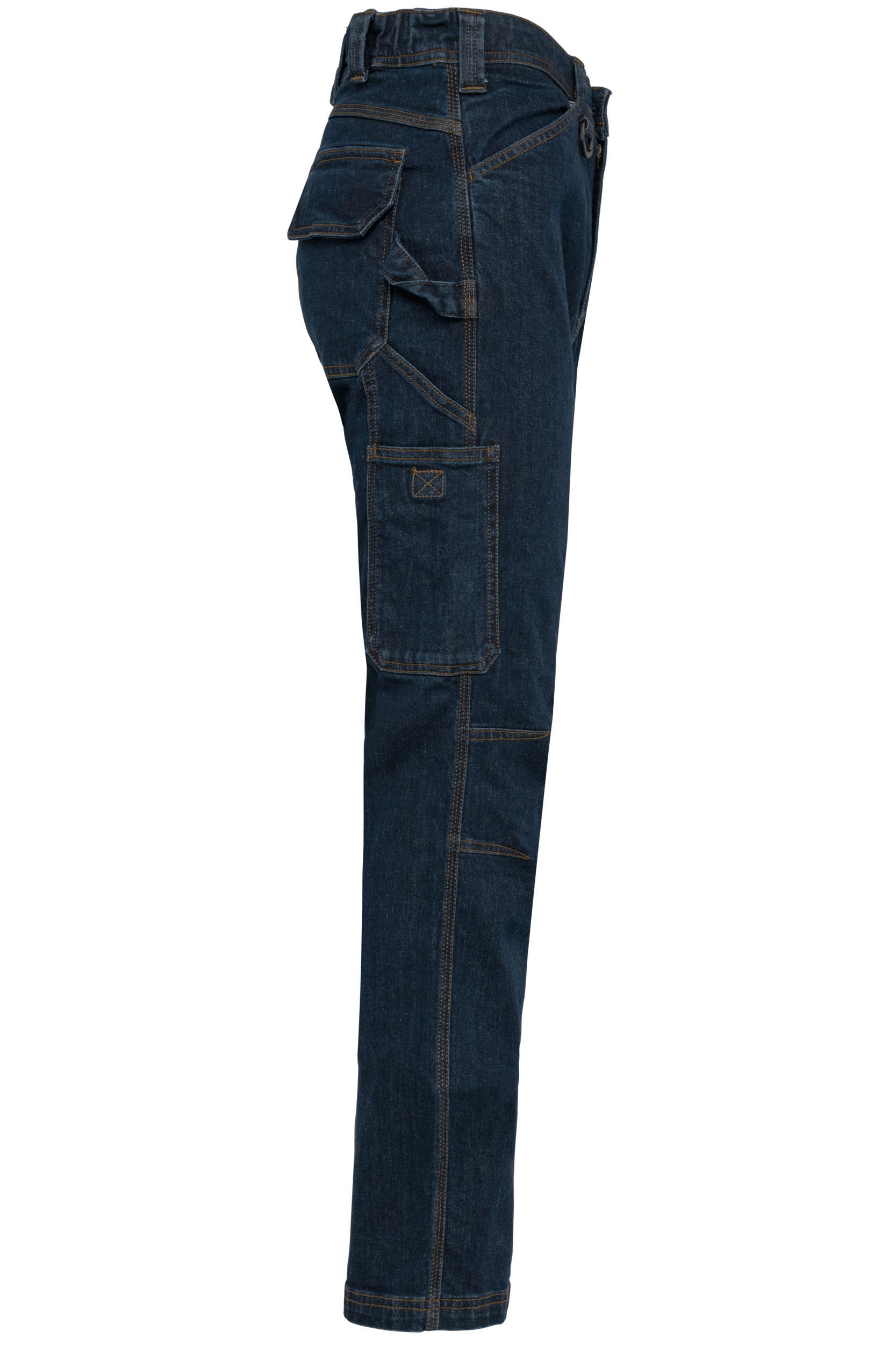 Men's multi-pocket denim trousers