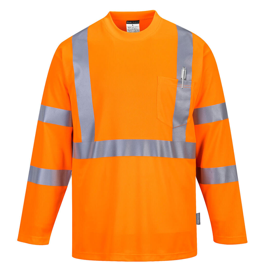 Hi-Vis Long Sleeve T-Shirt with Pocket