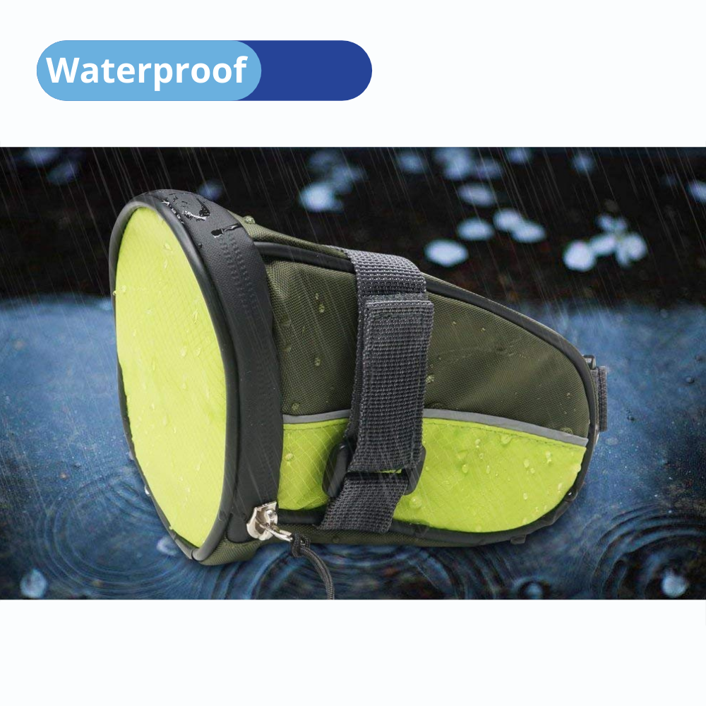 Lightweight Reflective Bike Saddle Bag, USB Rechargeable, with LED Signal Light