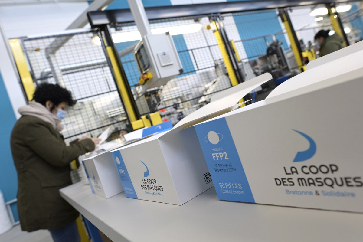 La Coop des masks FFP2 Bec de Canard - CE EN149 - Frans masker - 1 doos van 50 maskers - Bevat geen grafeen
