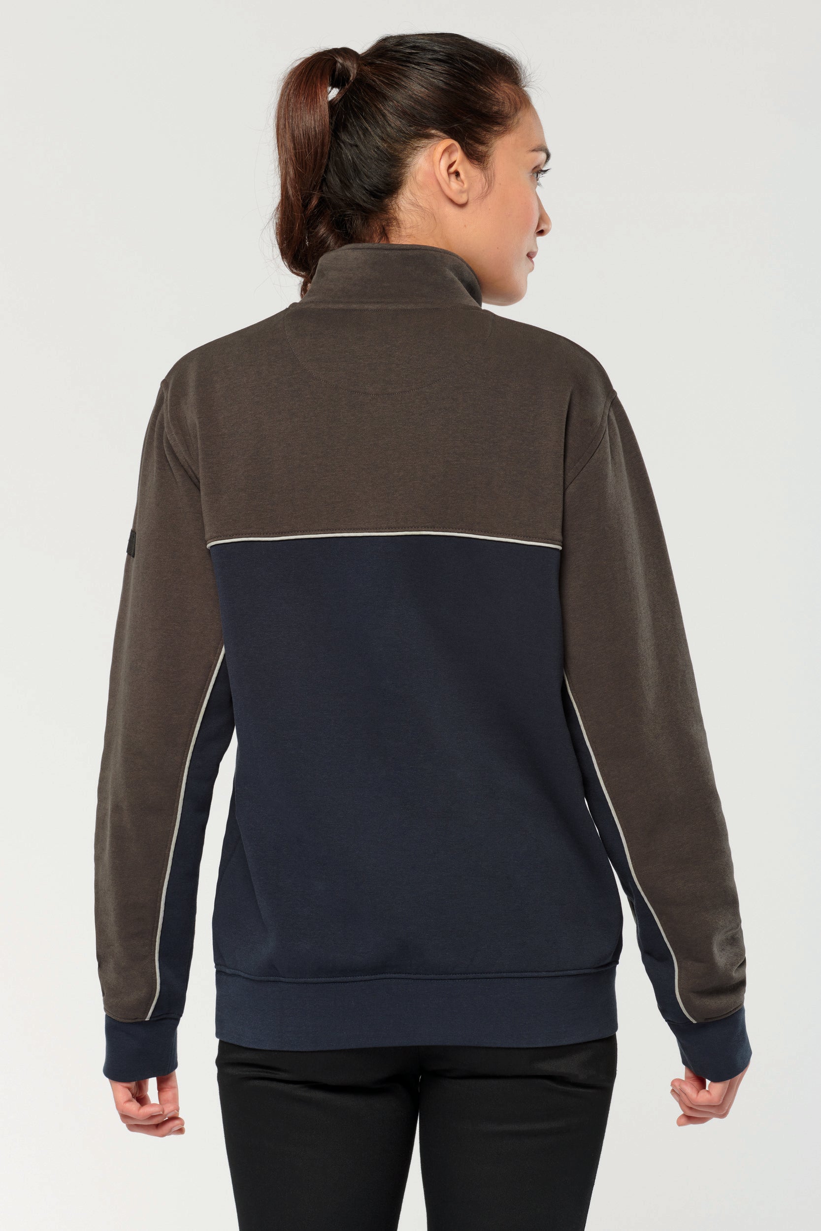 Unisex eco-responsible zip-neck sweatshirt