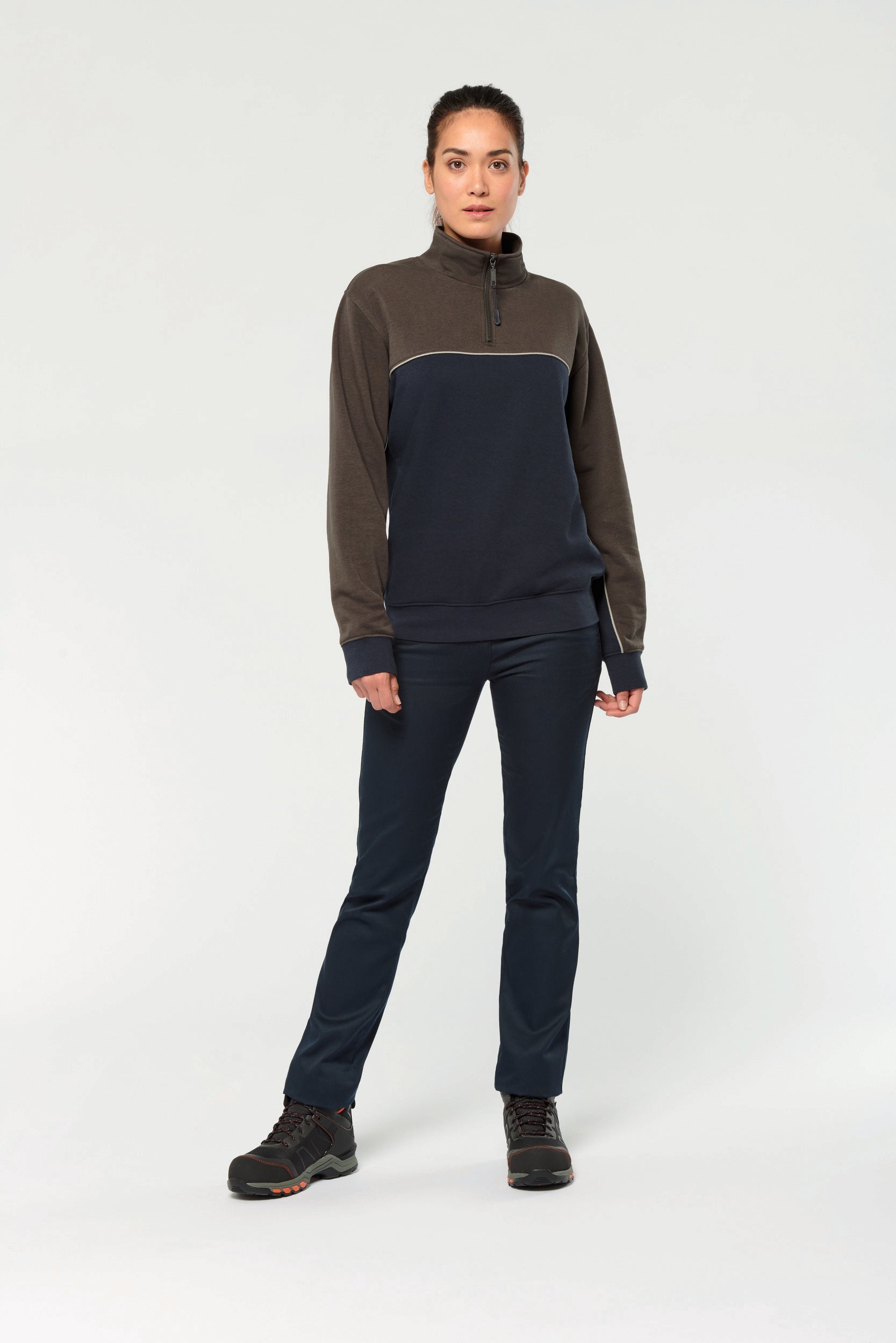 Unisex eco-responsible zip-neck sweatshirt
