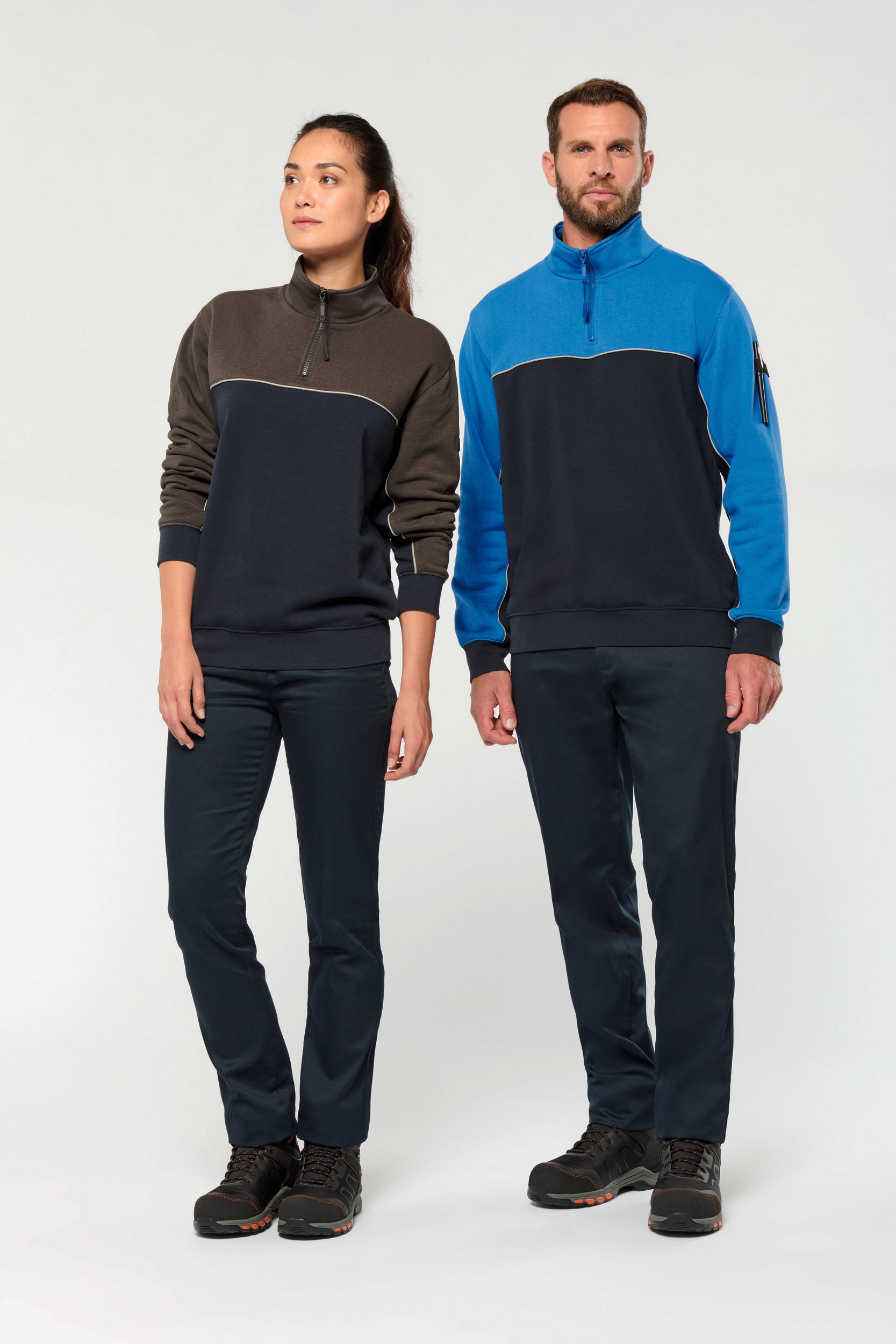 Unisex eco-responsible zip-neck sweatshirt