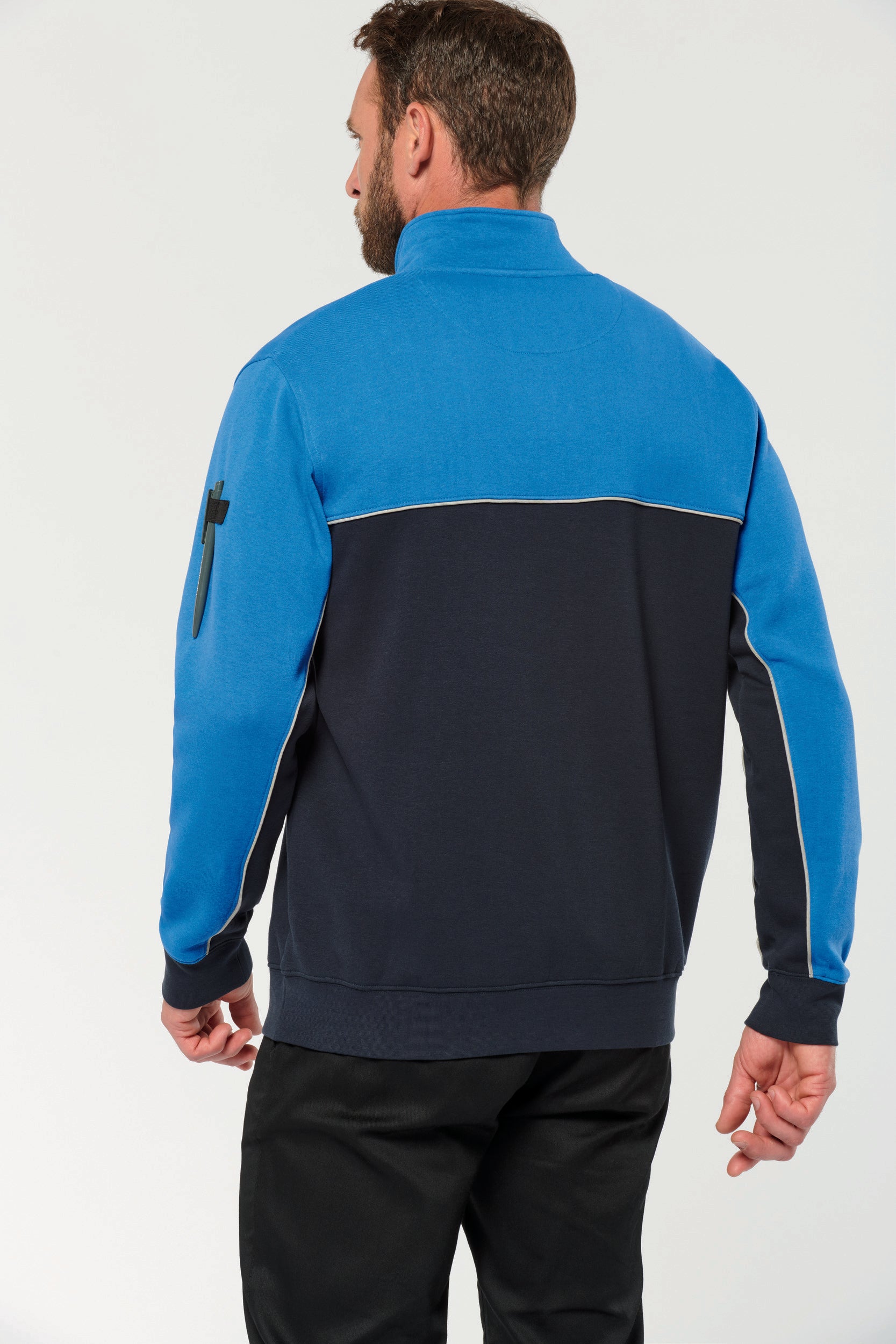 Unisex eco-responsible zip-neck sweatshirt