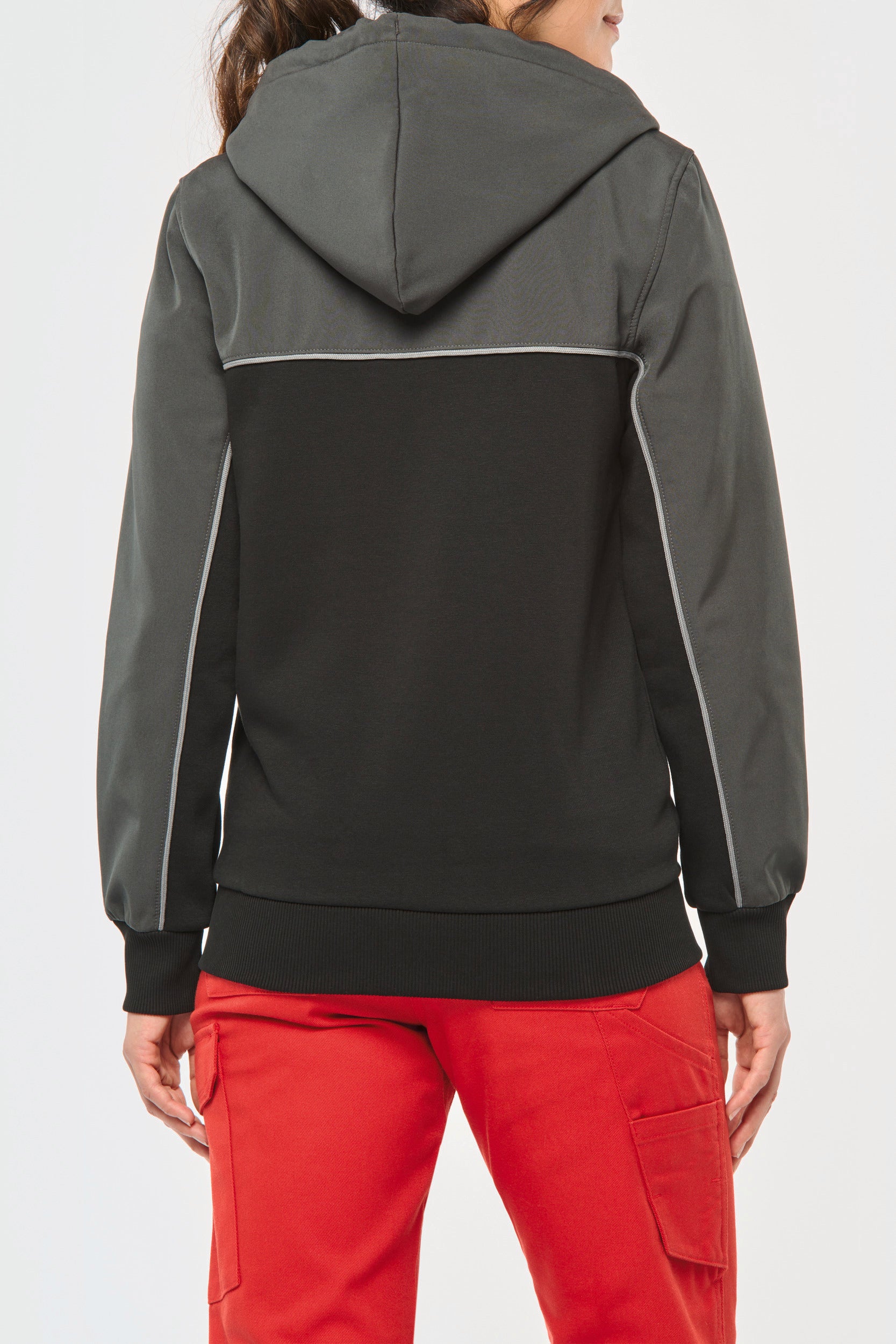 Veste molleton bicolore zippée à capuche écoresponsable unisexe