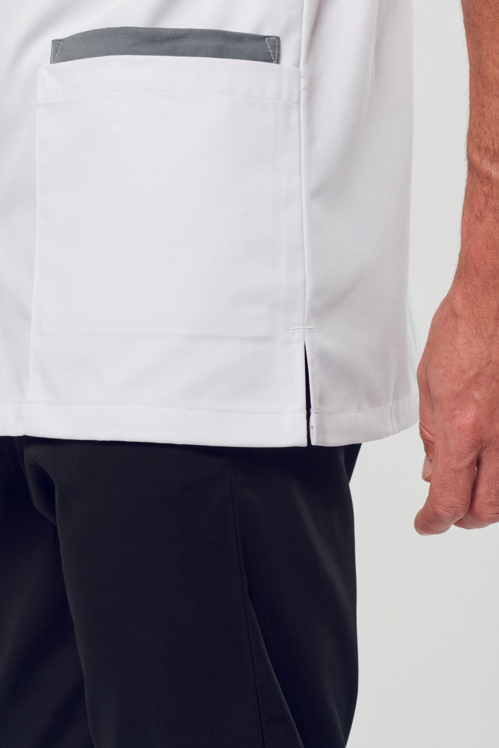 Herenblouse van polykatoen met drukknopen