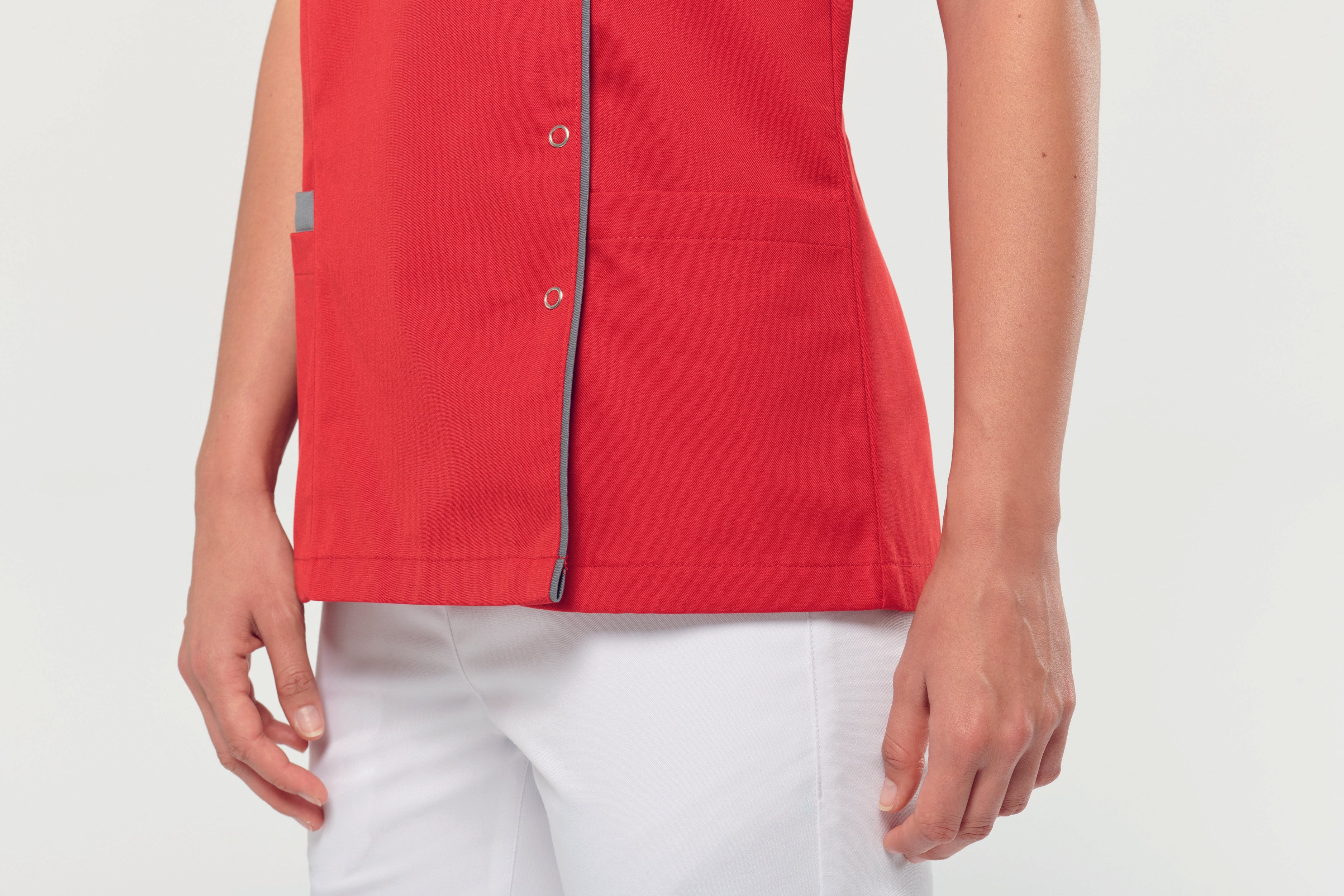 Women's polycotton blouse with press studs