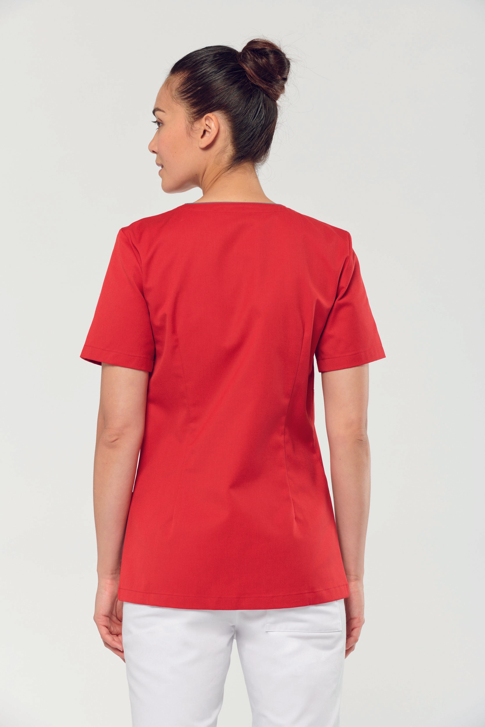 Women's polycotton blouse with press studs