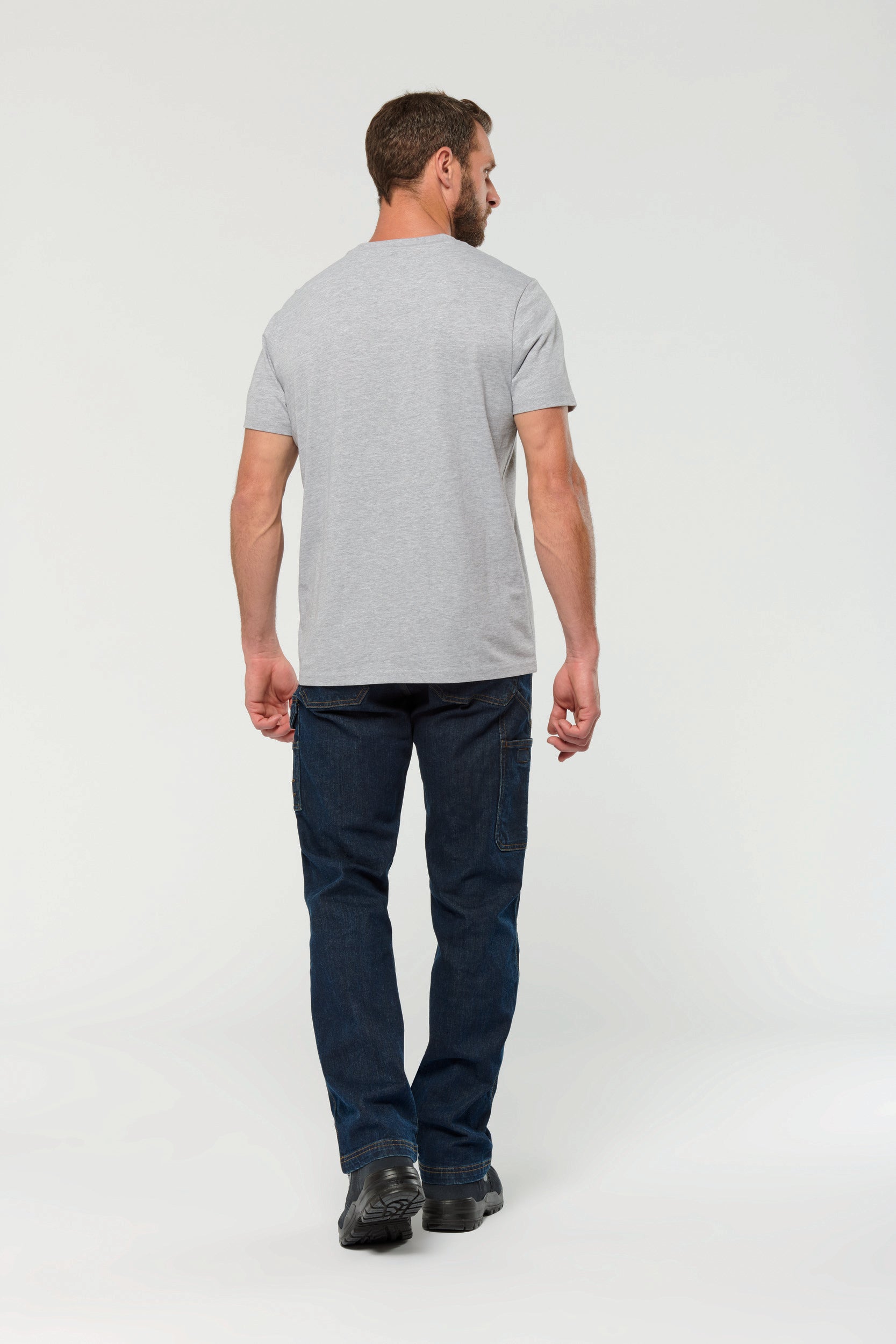 Men's multi-pocket denim trousers