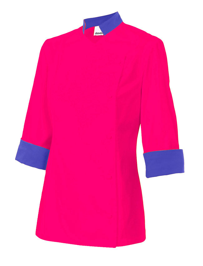 VESTE CUISINE ML FEMME FUCHSIA