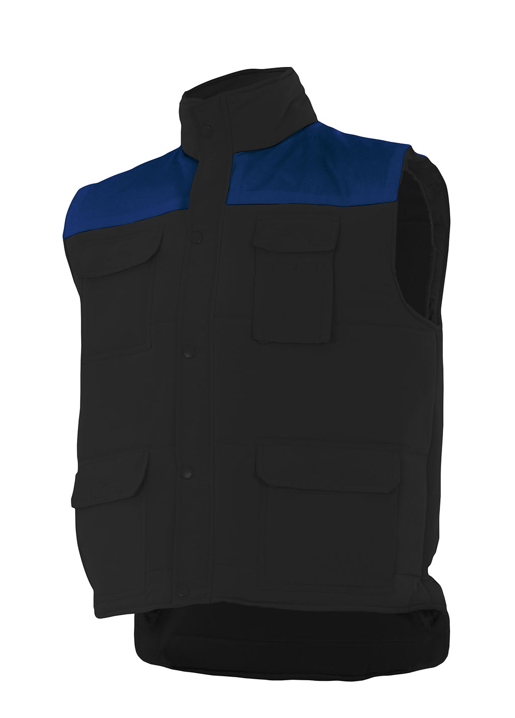 GEVOERD VEST Zwart