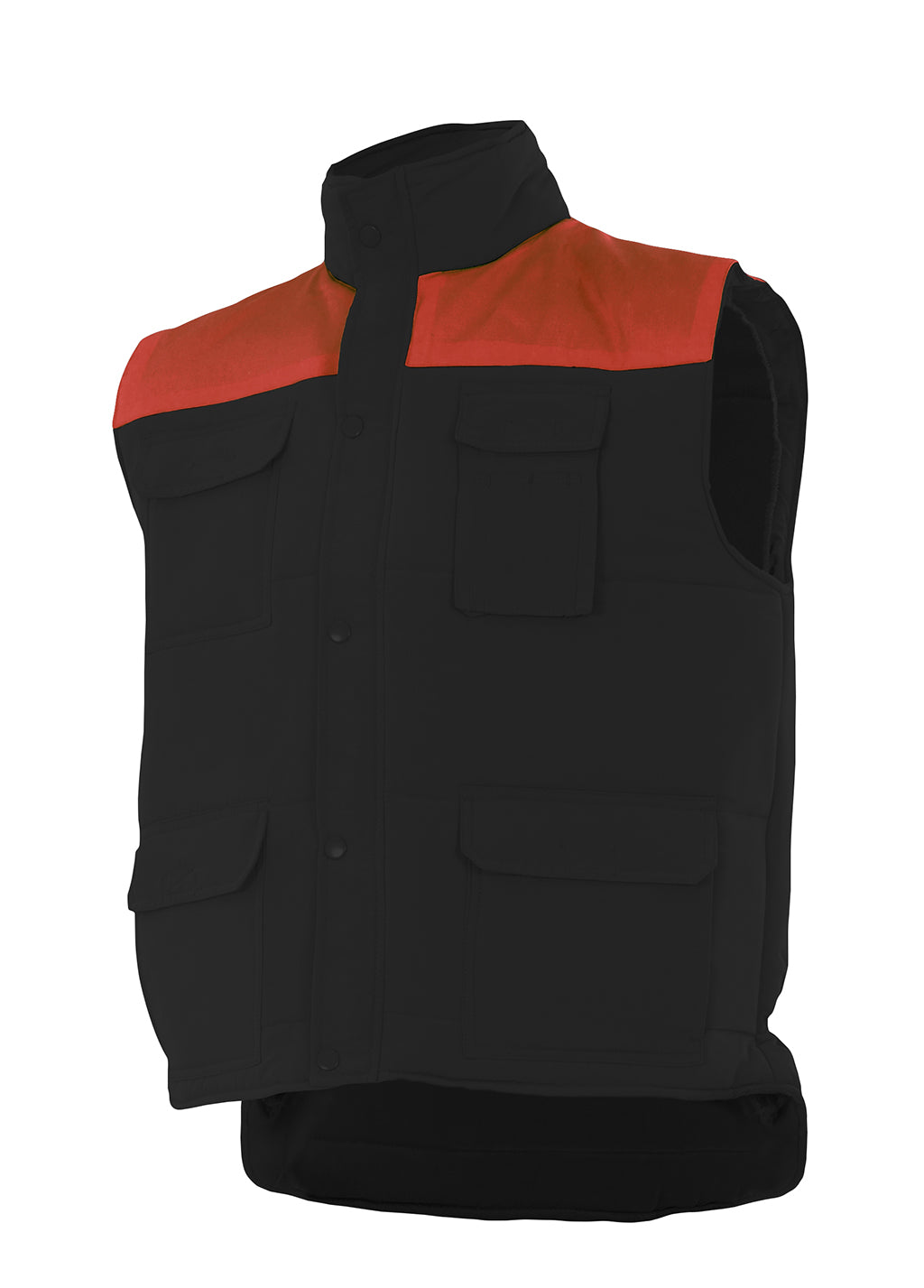 GEVOERD VEST Zwart