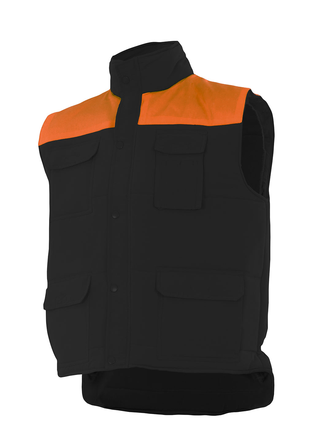 GEVOERD VEST Zwart