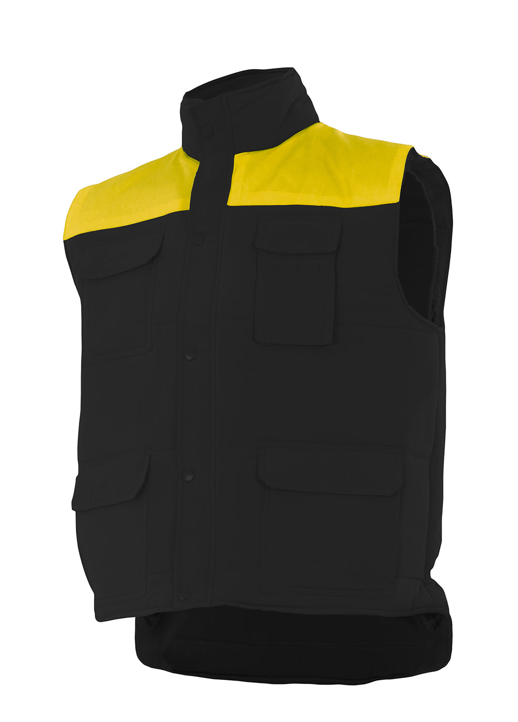 GEVOERD VEST Zwart