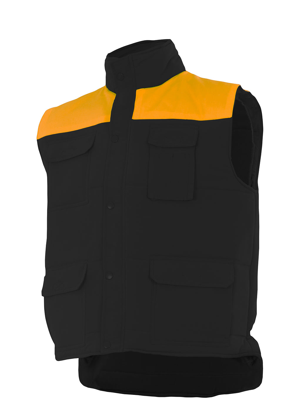 GEVOERD VEST Zwart