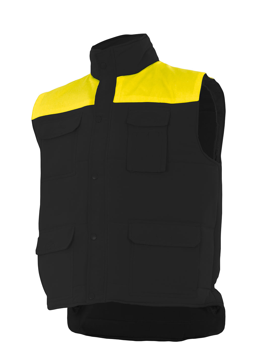 GEVOERD VEST Zwart
