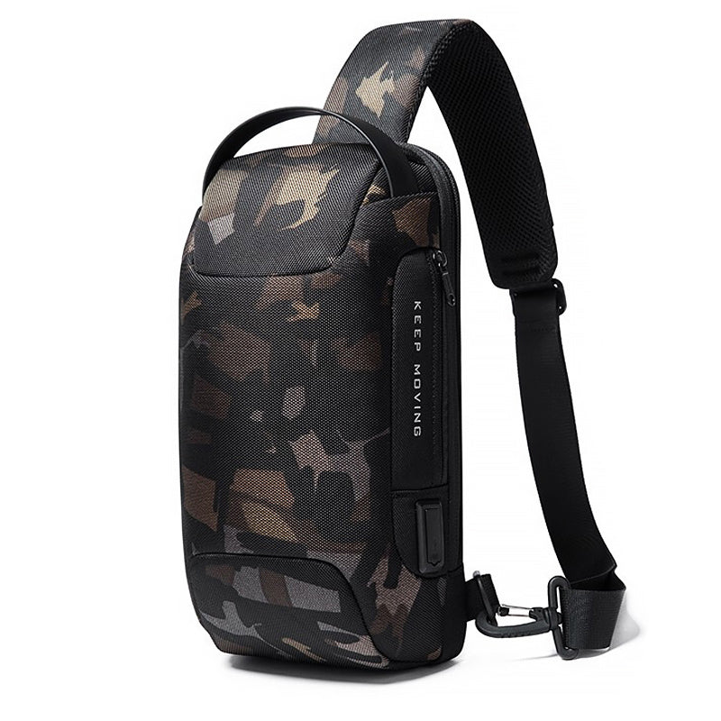 MS Life - Waterproof Anti-Theft Shoulder Bag for Sports Travel Men Women Anti-Theft Chest Bag with USB Charging Port Password Lock