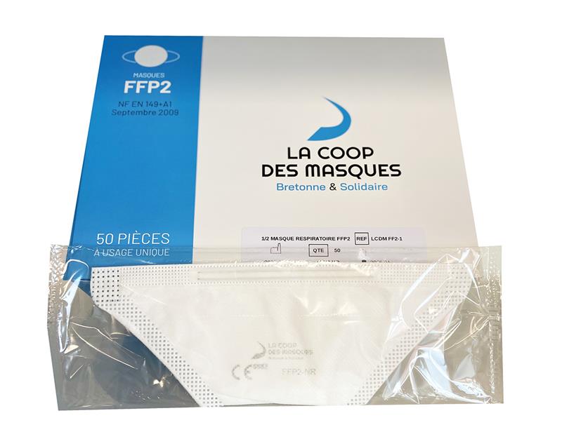 La Coop des masks FFP2 Bec de Canard - CE EN149 - Frans masker - 1 doos van 50 maskers - Bevat geen grafeen