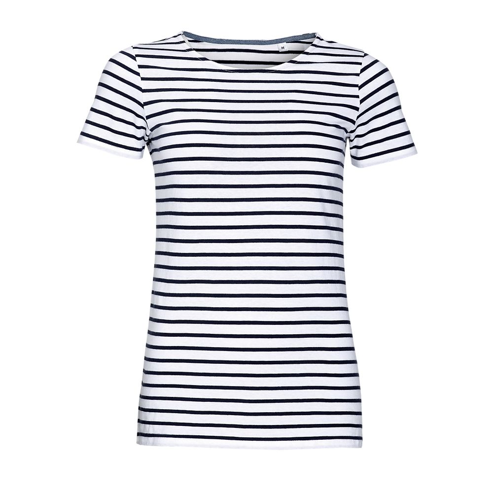 SOL'S MILES WOMEN - STRIPED ROUND NECK T-SHIRT