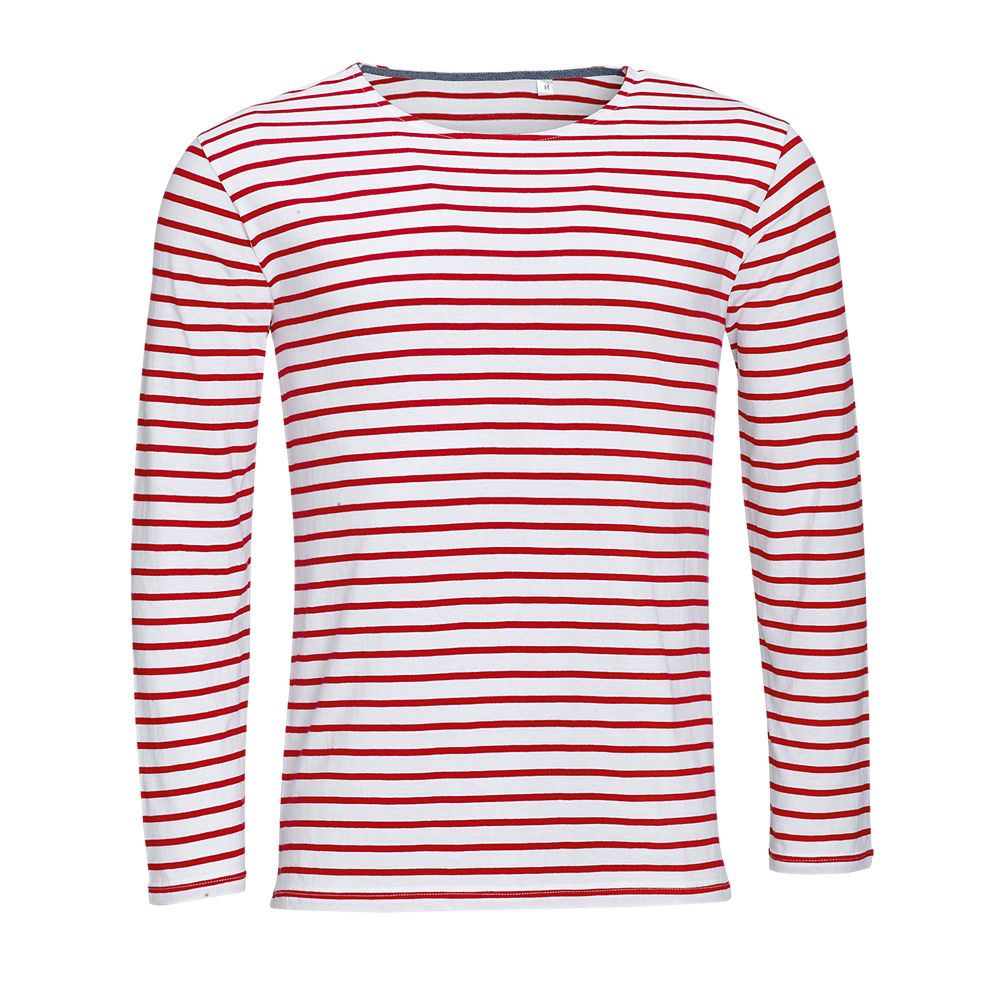 SOL'S MARINE MEN - STRIPED MEN'S LONG-SLEEVED T-SHIRT