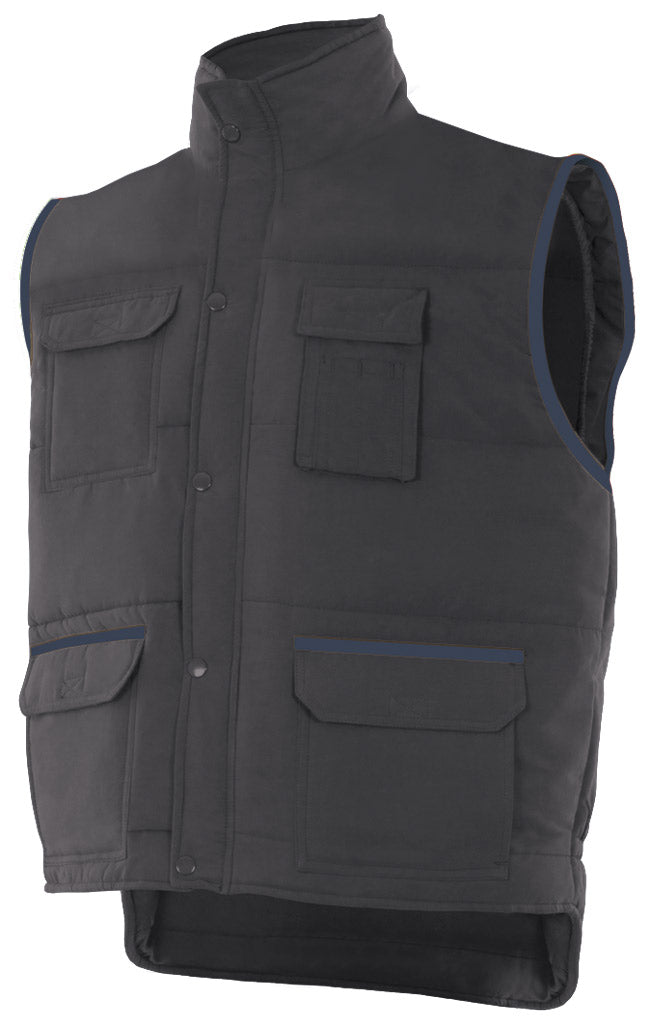 GEVOERD VEST Zwart