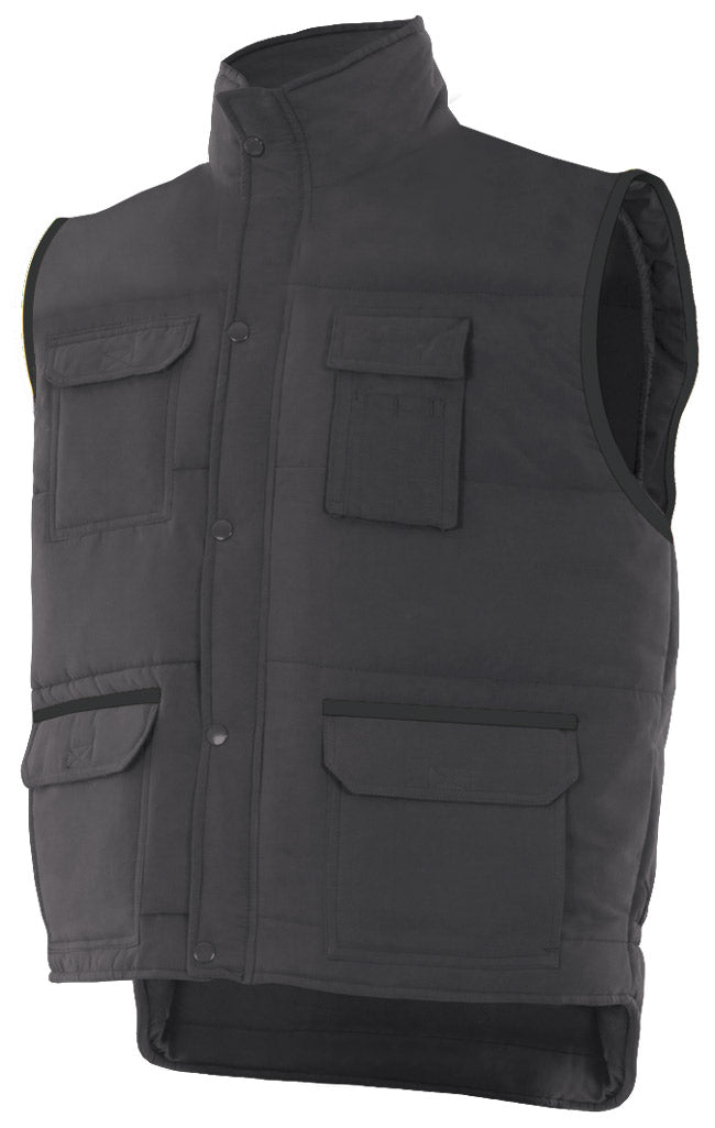 GEVOERD VEST Zwart