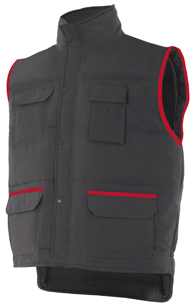 GEVOERD VEST Zwart