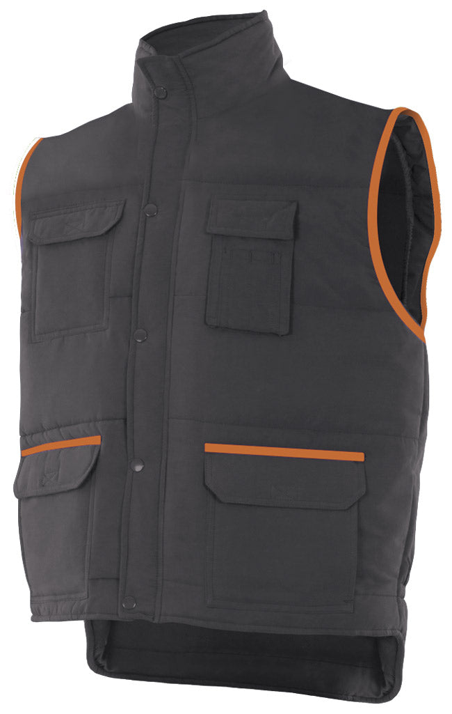 GEVOERD VEST Zwart