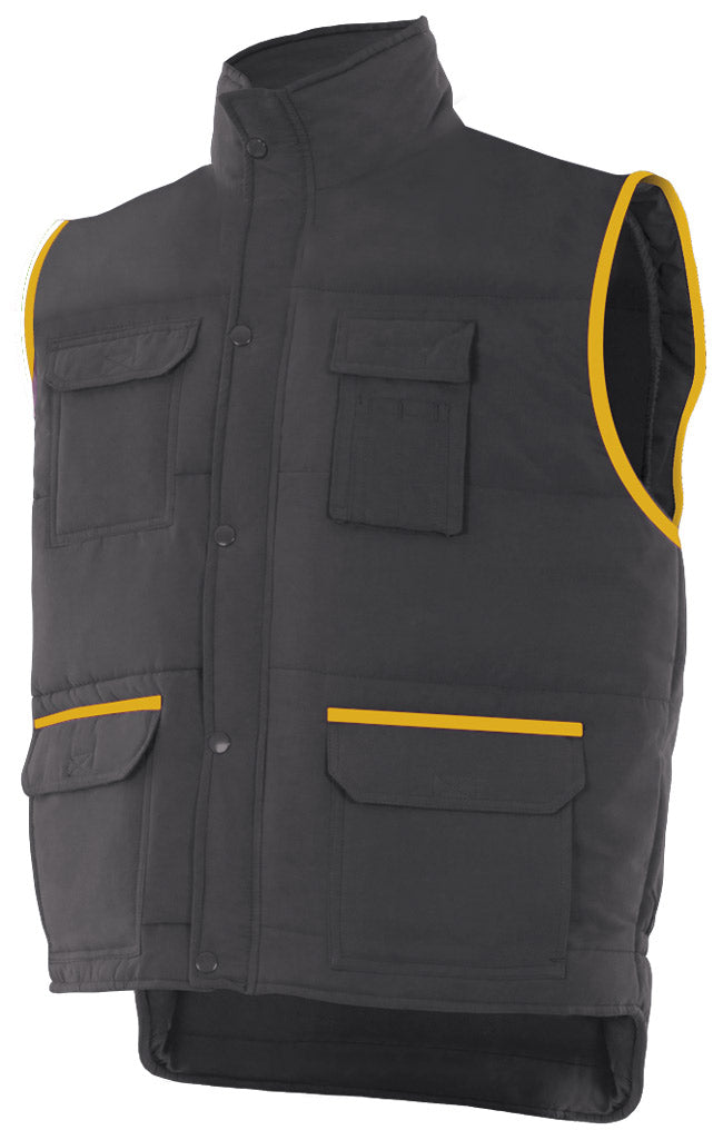 GEVOERD VEST Zwart