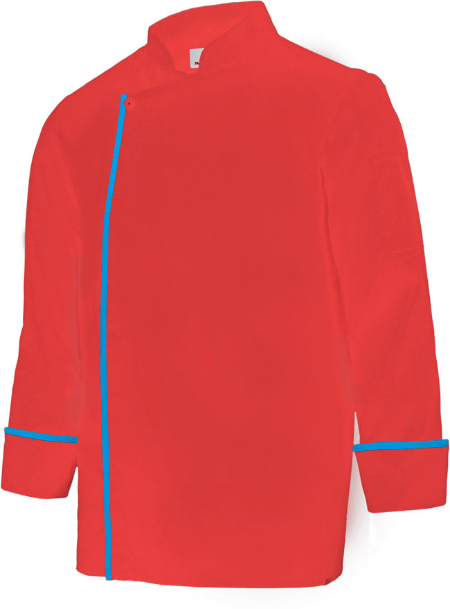 VESTE CUISINE ML FEMME ROUGE CORAIL