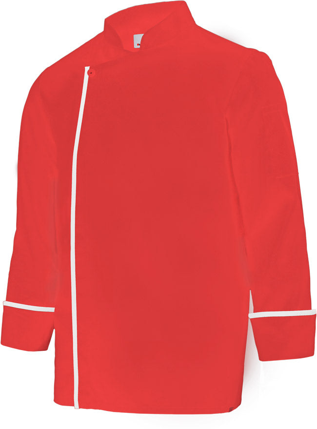 VESTE CUISINE ML FEMME ROUGE CORAIL