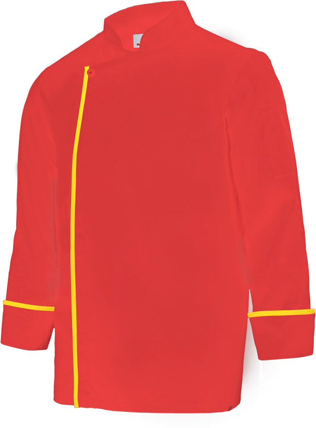 VESTE CUISINE ML FEMME ROUGE CORAIL