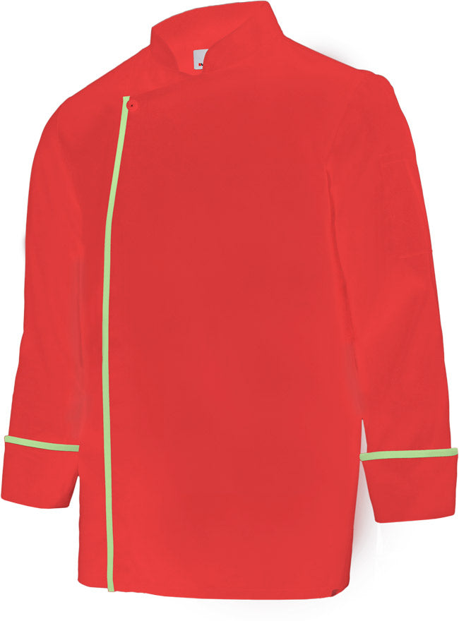 VESTE CUISINE ML FEMME ROUGE CORAIL