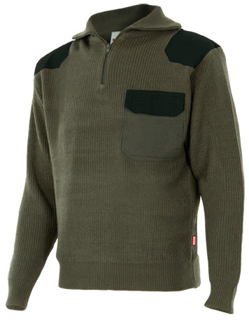 HUNTER GREEN HALF-ZIP JERSEY SWEATER