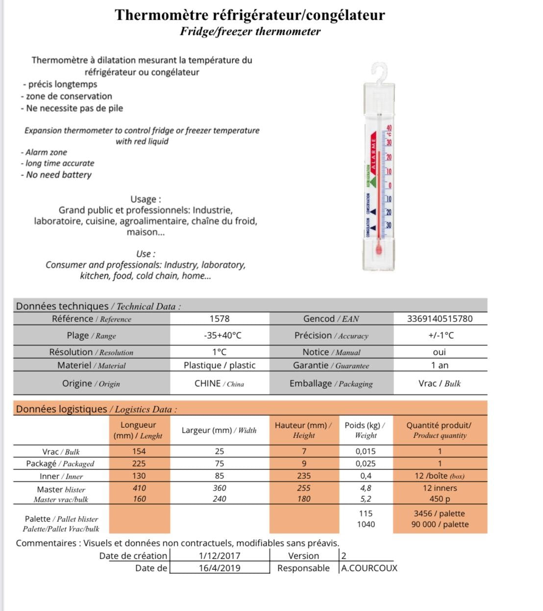 Vriezer/Koelkast Thermometer