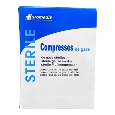 BOÎTE DE 50 SACHETS DE 2 COMPRESSES DE GAZE STÉRILES 10 X 10 CM