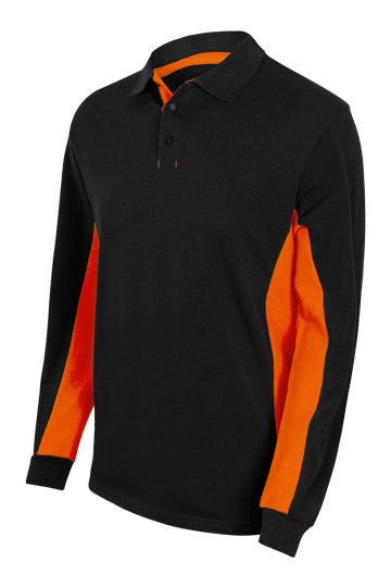 TWO-TONE POLO LS