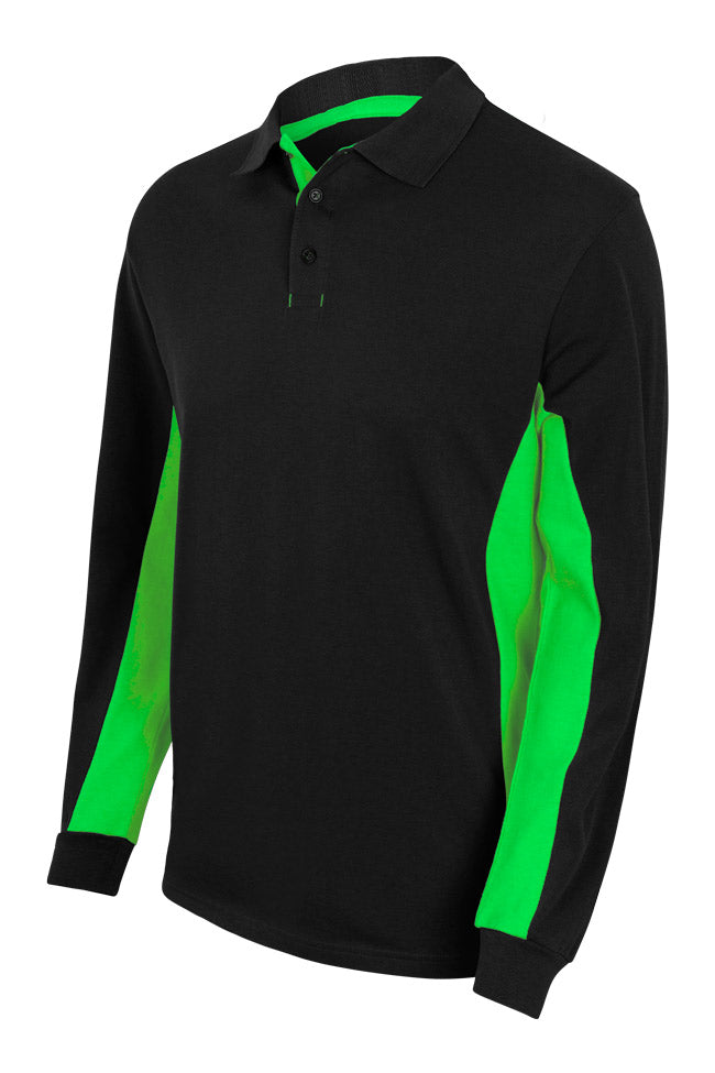 TWO-TONE POLO LS