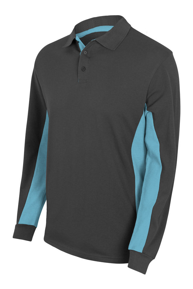 TWO-TONE POLO LS