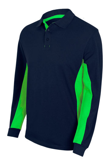 TWO-TONE POLO LS