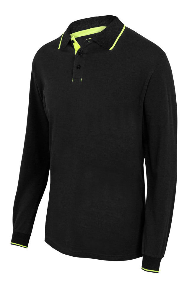 TWO-TONE POLO LS