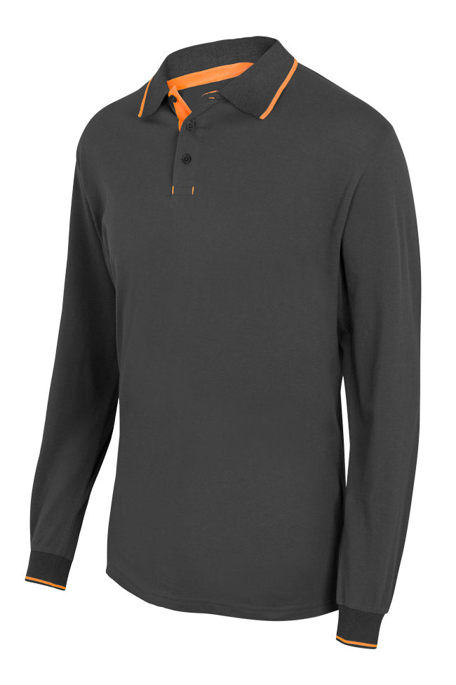 TWO-TONE POLO LS